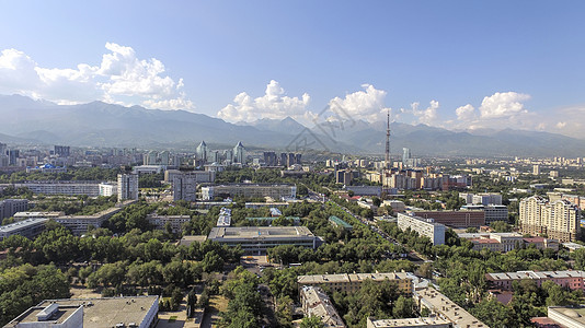 阿拉木图航空视图全景风景旅行天线国家住房天际联合体季节天空图片