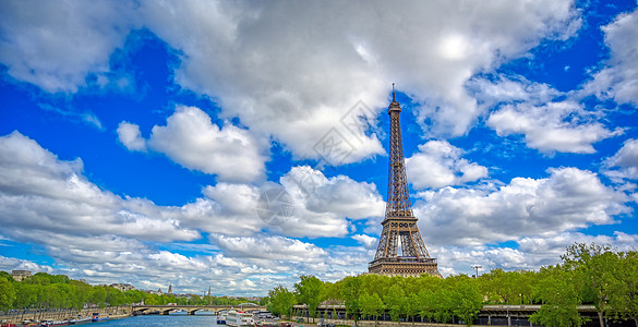 法国巴黎埃菲尔铁塔地标旅游天空景观首都天际旅行城市建筑场景图片