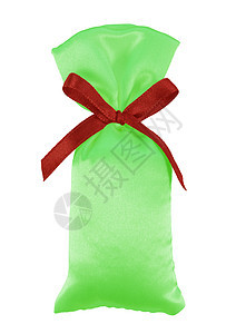 带首饰的礼品丝袋     绿色和红色图片