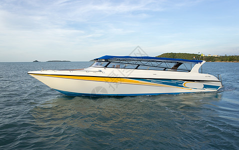 快速快艇追求海浪热带海洋速度假期旅行蓝色隐私巡航图片