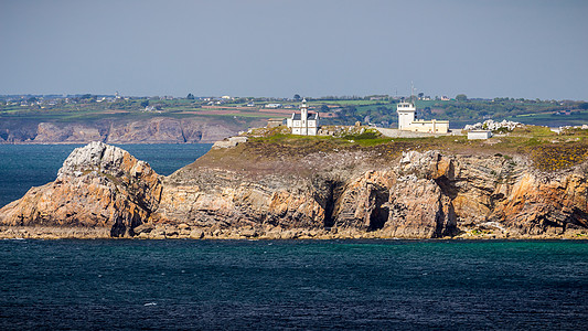 Toulinguet角 Brittany布列塔尼和F海景海洋踪迹冲浪海滩蓝色边缘太阳海浪潜水图片