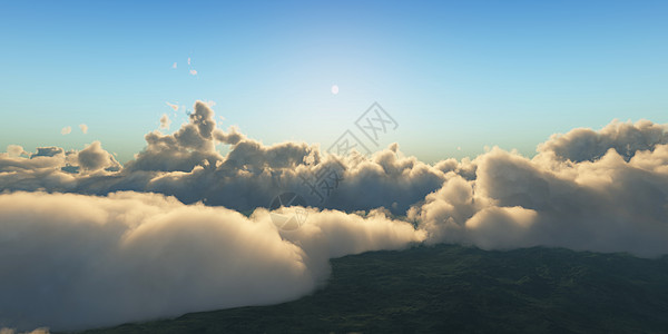 日落时云层上空的美丽空中风景气氛地平线天线晴天动画天空阳光射线天堂蓝色图片