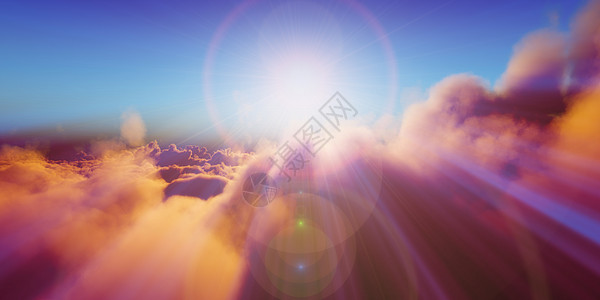 日落时云层上空的美丽空中风景旅行空气环境地平线天堂阳光动画太阳蓝色射线图片