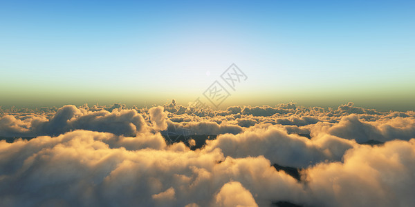 日落时云层上空的美丽空中风景阳光动画地平线旅行射线天空蓝色气氛空气晴天图片