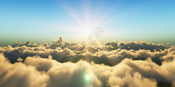 日落时云层上空的美丽空中风景地平线环境天空空气天线气氛射线天堂3d晴天图片