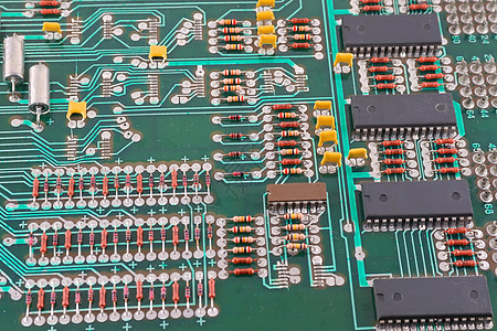 旧电子电路板木板技术制造业电容器工程晶体管电阻器半导体卡片硬件图片