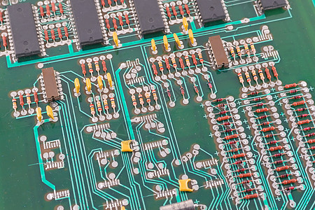 旧电子电路板半导体技术力量制造业灰尘金属方案电脑硬件电气图片