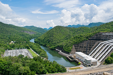 Srinakarin大坝周围的浏览量峡谷力量环境水电地标发电厂观光岩石涡轮旅行图片