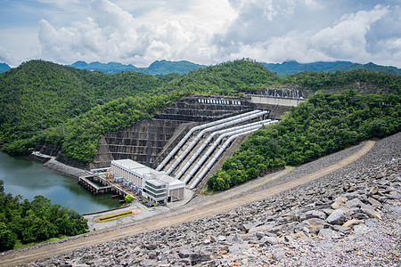 Srinakarin大坝周围的浏览量阳光植物水电水坝观光环境流动工程旅游发电厂图片