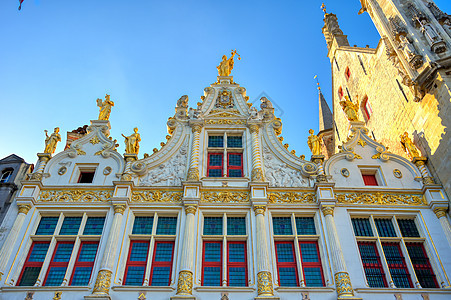比利时市政厅布鲁日正方形荷卢旅游历史大厅城市旅行建筑经济建筑学图片