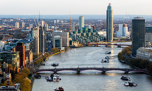 伦敦天际和泰晤士河航空观测 联合王国文化地方景观结构桥梁国际水平摄影地标目的地图片