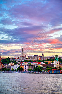匈牙利布达佩斯日落天空建筑学全景首都蓝色旅游地标天际旅行建筑图片