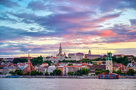 匈牙利布达佩斯日落天空旅游建筑学天际建筑城市地标蓝色景观首都图片