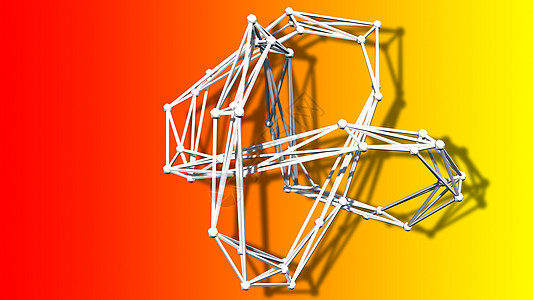 圆环结的线框模型  3D Renderin渲染技术艺术电影绘画插图几何学镜子线条草图图片
