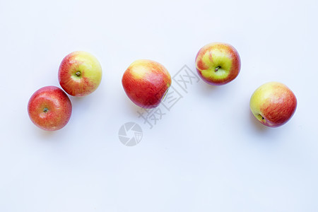 在白色背景隔绝的苹果 顶视图食物剪裁橙子叶子水果小路甜点团体油桃饮食图片