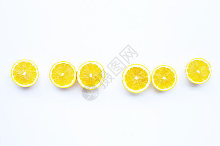 白色背景的新鲜柠檬减肥花园维生素食品橙色甜点热带果汁生活方式饮食图片