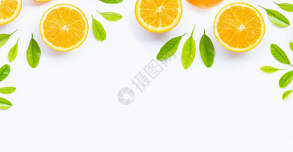 新鲜橙色柑橘仁水果 白后院隔离叶子柠檬排毒果汁饮食橙子热带甜点团体植物食物图片