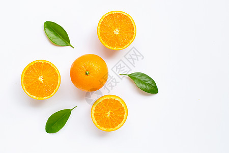 新鲜橙色柑橘仁水果 白后院隔离叶子橙子热带菠萝排毒皮肤食物果汁植物饮食团体图片