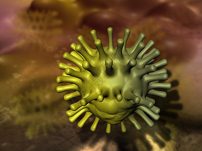 病毒和细菌蓝色宏观插图疾病流感微生物癌症医疗细胞纳米图片