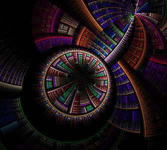 抽象分形轮和辐条图形丝绸科学艺术技术曲线边界活力插图网络金属图片
