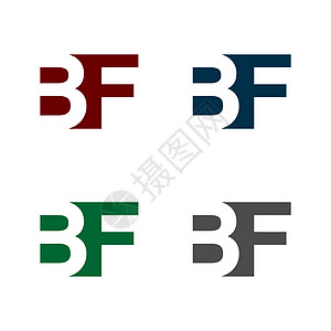 BF 或 FB 字母标志模板插图设计 矢量 EPS 10市场身份标签字体办公室收藏公司互联网网络网站图片