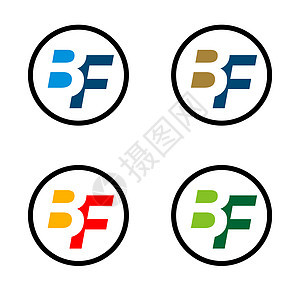 BF 或 FB 字母标志模板插图设计 矢量 EPS 10商业公司工作室网络技术身份字体网站办公室标签图片