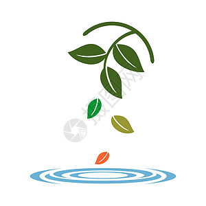 绿叶矢量标志模板插画设计 矢量 EPS 10植物网络茶点生物插图环境网站商业标识生长图片