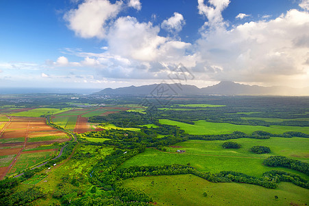 夏威夷Kauai绿地空中观察海洋场地飞行员热带岩石晴天海浪森林假期旅游图片