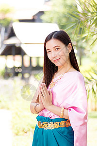身穿泰国传统文化 复古风格 泰国文化 泰国传统西装 泰国复古 泰国女人 泰国服饰 泰国的亚洲女性图片