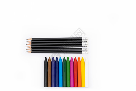 12支彩色铅笔和6支白底黑铅笔教育爱好蓝色杂物插图艺术小学生蜡笔绘画画线图片