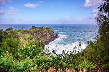 Kauai 夏威夷灯塔建筑地标晴天半岛海景海洋地平线天空旅行灯塔图片