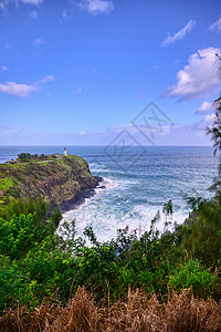 Kauai 夏威夷灯塔海洋热带海岸海岸线天空晴天旅游蓝色旅行灯塔图片