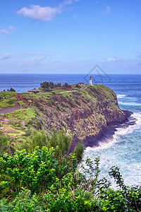 Kauai 夏威夷灯塔海岸建筑海洋灯塔晴天海岸线旅行蓝色海景旅游图片