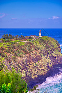 Kauai 夏威夷灯塔海岸线旅行建筑灯塔旅游悬崖海景热带警告半岛图片