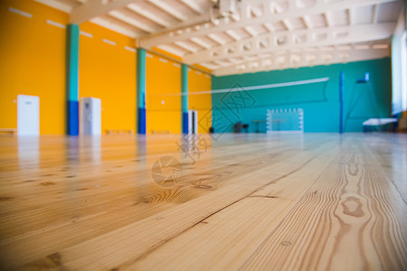 现代新校舍建筑法庭运动游戏木头手球大厅健身房地面体育场图片