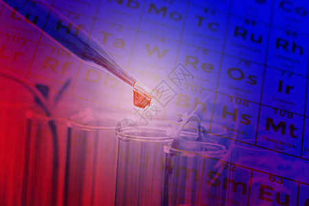 科学实验室试验管和定期Ta的双重接触情况生物学烧瓶制药学习科学家药理液体微生物学吸管解决方案图片