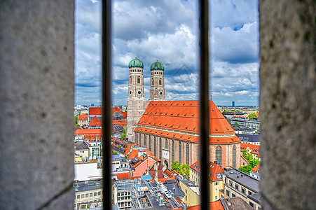 德国慕尼黑的教会天空历史性正方形全景地标景观建筑学城市广场图片