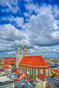 德国慕尼黑的广场全景建筑天空城市正方形地标天线历史性建筑学图片