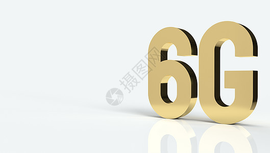 6g 金色 3D 白背地电话渲染手机移动3d全球技术电讯互联网金子背景图片