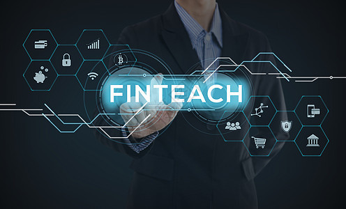 金融技术概念的 Fintech 网络计算机未来图片