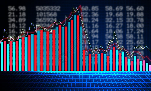 下图和电子股票数字在蓝色的后方格罗上图片