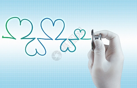 作为医学概念手握的立体听诊器卫生心脏病学测试科学医生工具测量脉冲专家关心图片