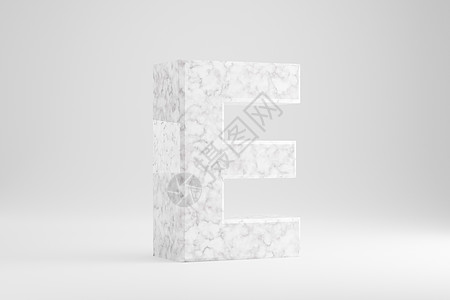 大理石 3d 字母 E 大写 孤立在白色背景上的白色大理石字母  3d 呈现的字体字符图片
