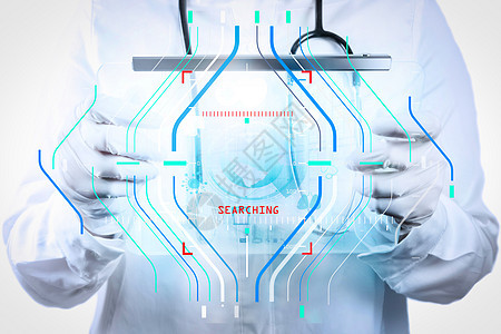 医学医生手与现代计算机接口一起使用诊所制药处方救护车生活健康金融保险网络治疗图片