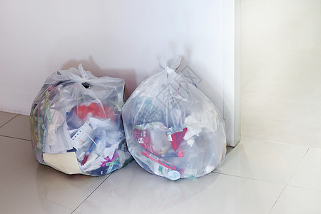 危废处置办公室垃圾袋 白色垃圾袋垃圾 干垃圾 可回收废纸屑 3R背景