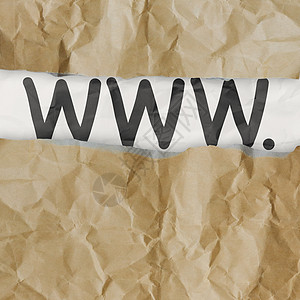 作为互联网概念 在压纸纸背景上绘画www图片