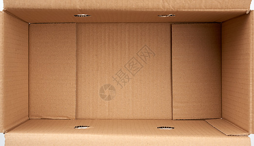 打开空的棕色纸板框底部 顶视图展示礼物货物命令船运运输纸盒邮件贮存送货图片