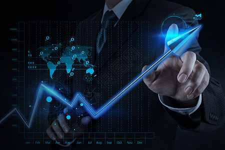 商务人士手触摸 3d 虚拟图表业务价格展示愿望人士进步经理素描职业金融商业图片