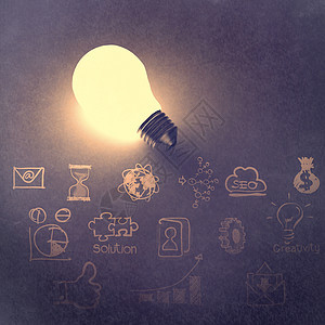 关于业务战略的3号灯泡d艺术辉光创造力活力商业发明夹子科学反射解决方案图片