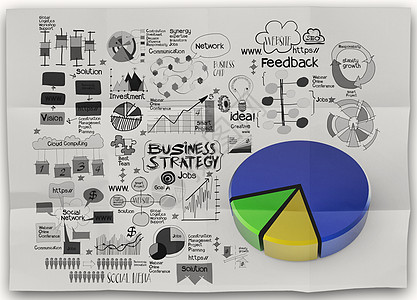 以折叠纸面背景文件为依据的手画商业战略工作统计竞赛成功解决方案顾问项目方法图表公司图片